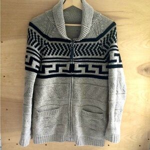Aritzia TNA 100% Lambswool Torridon Zip Cardigan Sweater